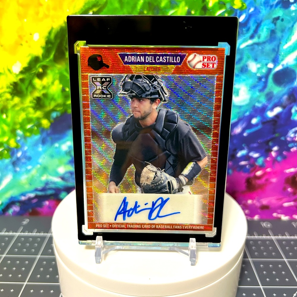 ADRIAN DEL CASTILLO 2021 Leaf Pro Set Metal XRC RED WAVE REFRACTOR AUTO 5/5